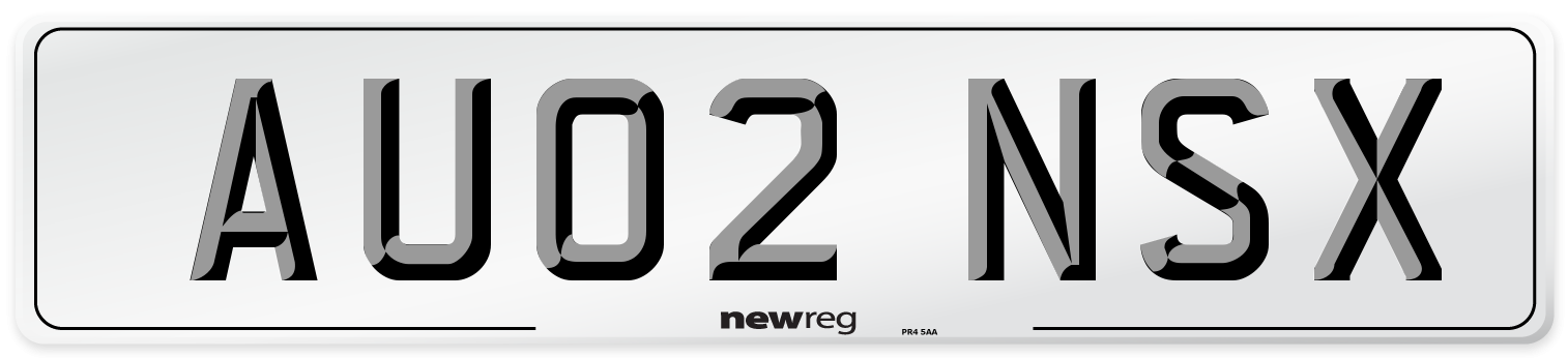 AU02 NSX Number Plate from New Reg